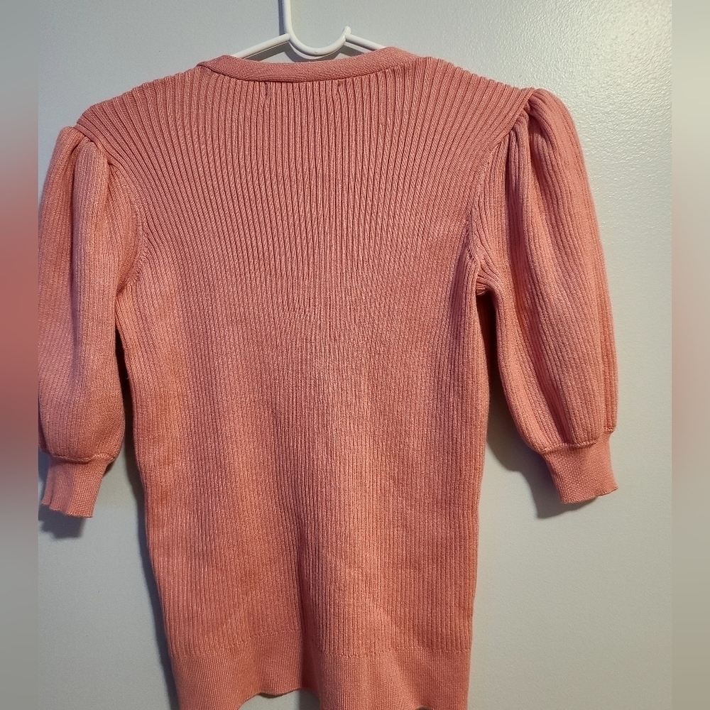 Marled 3/4 puffed sleeves cardigan - Picture 4 of 4